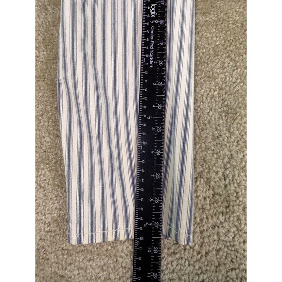 Ann Taylor Modern Fit Ankle Pants Women size 8 Striped Blue White Stretch C531 - Picture 10 of 12